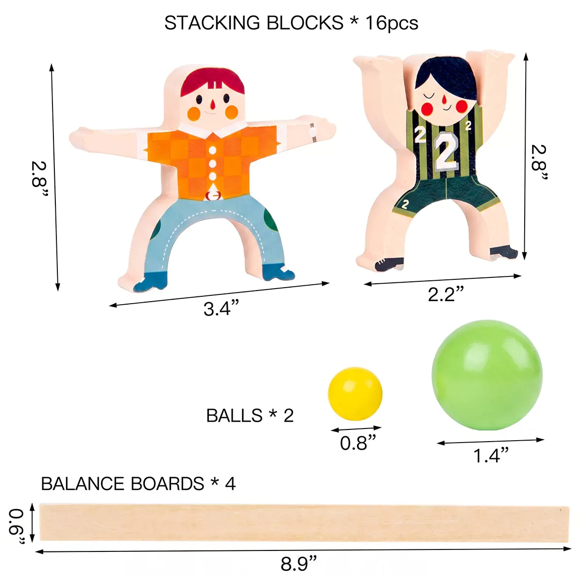 Hicooo® | Wooden Human Balance Stacking Blocks