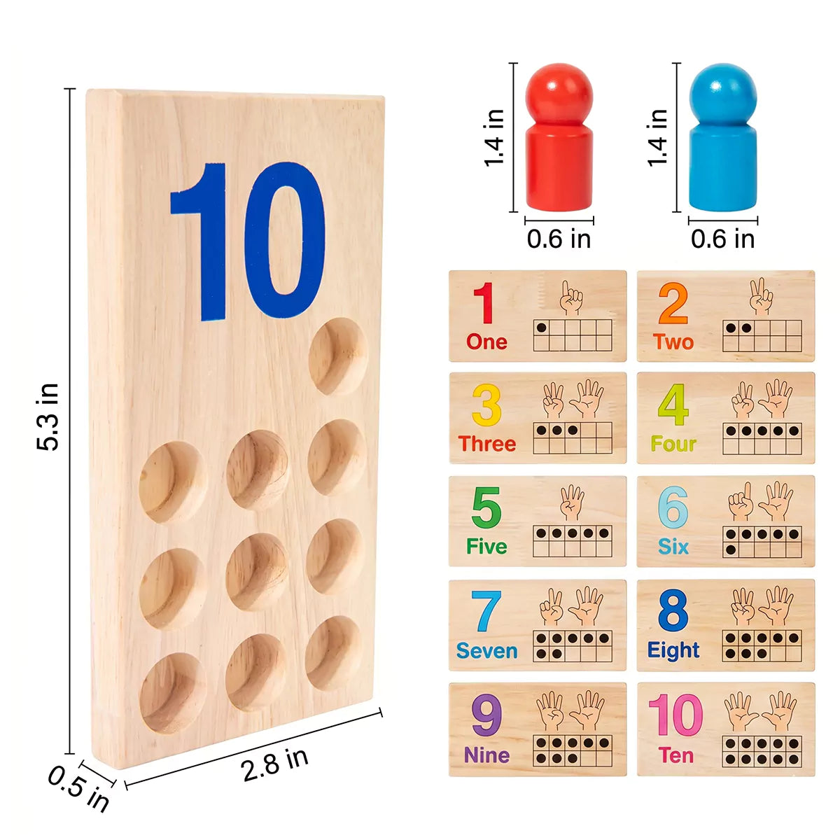 Hicooo® | Wooden Counting Peg Board