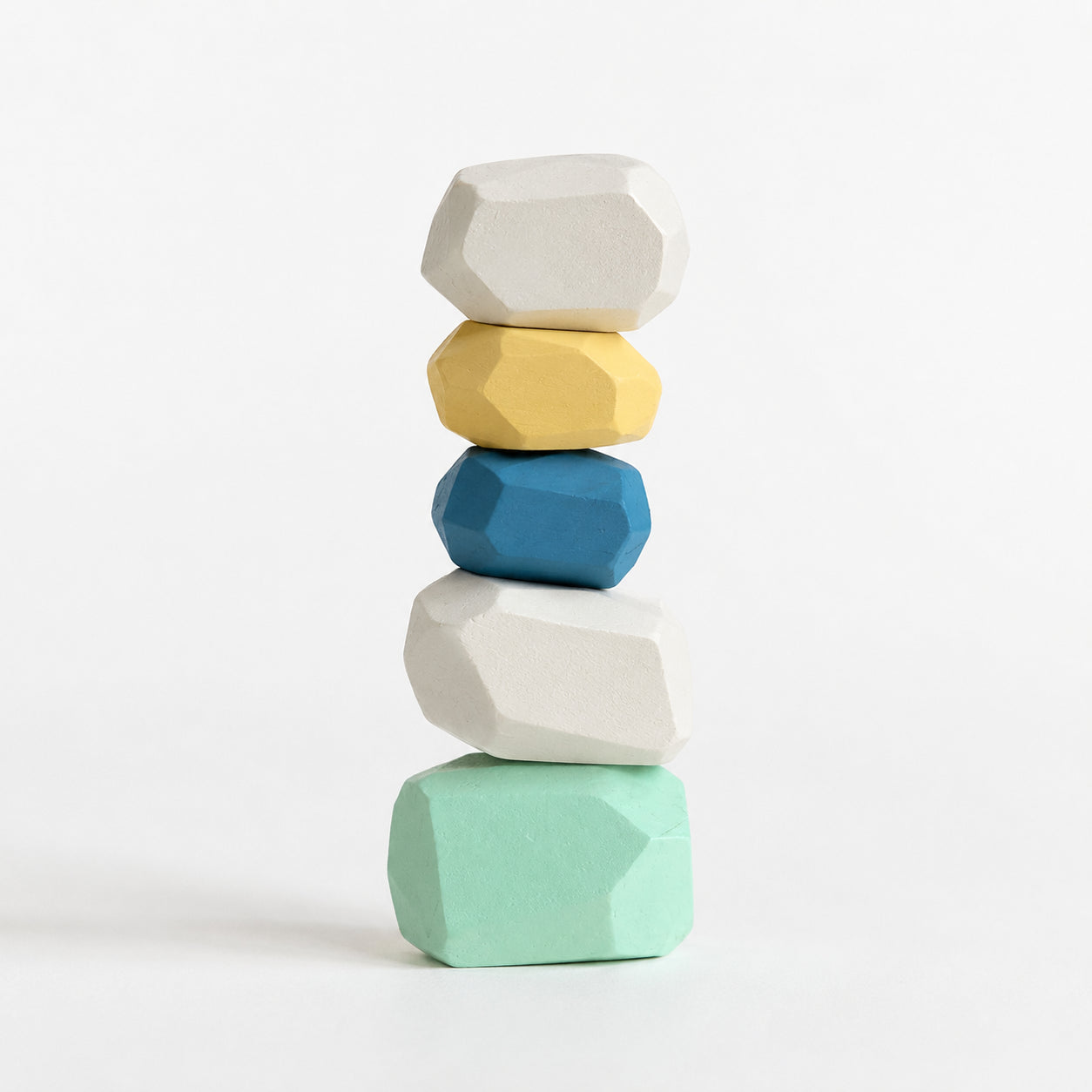 5 PCS Wooden Stone Stacking Blocks