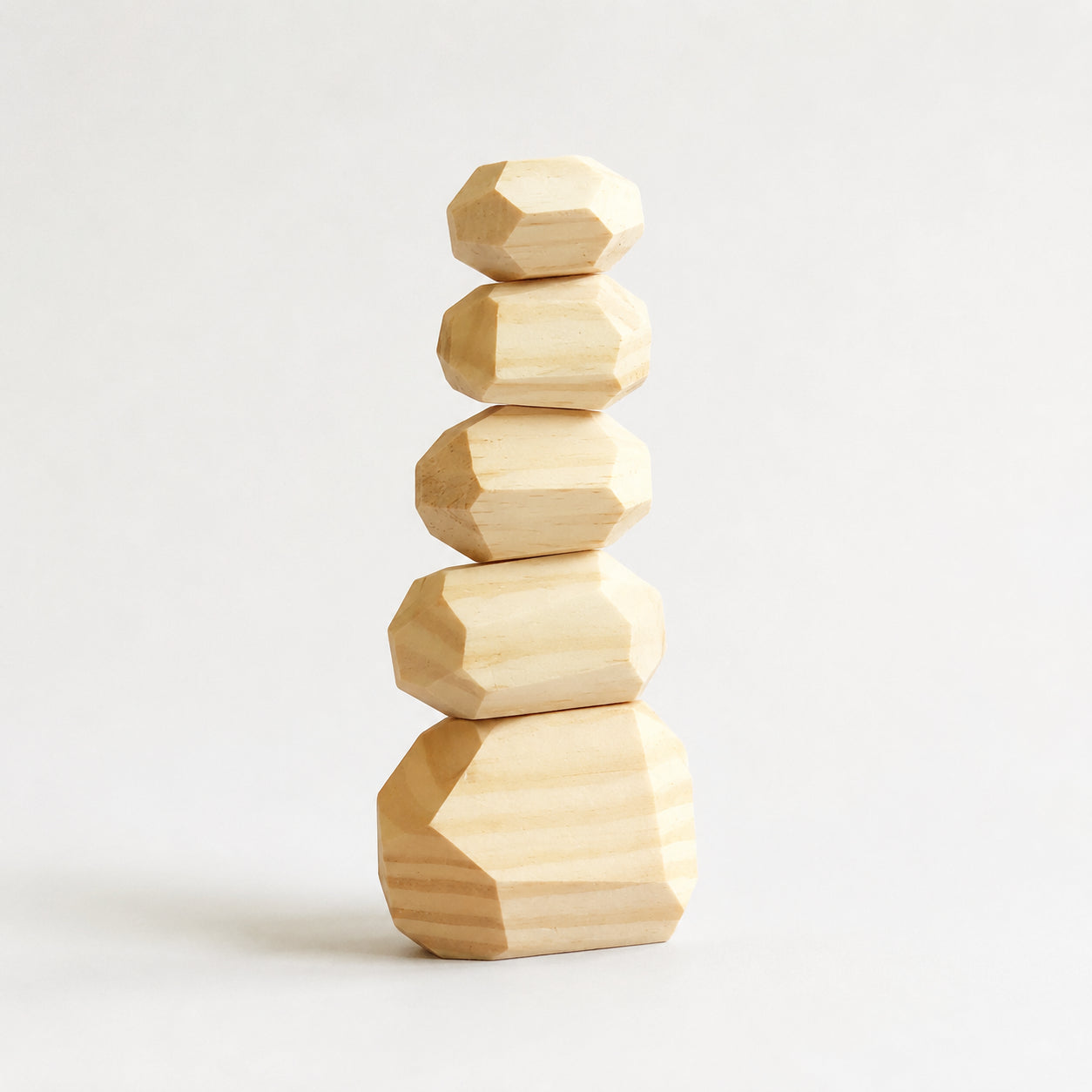 5 PCS Wooden Stone Stacking Blocks
