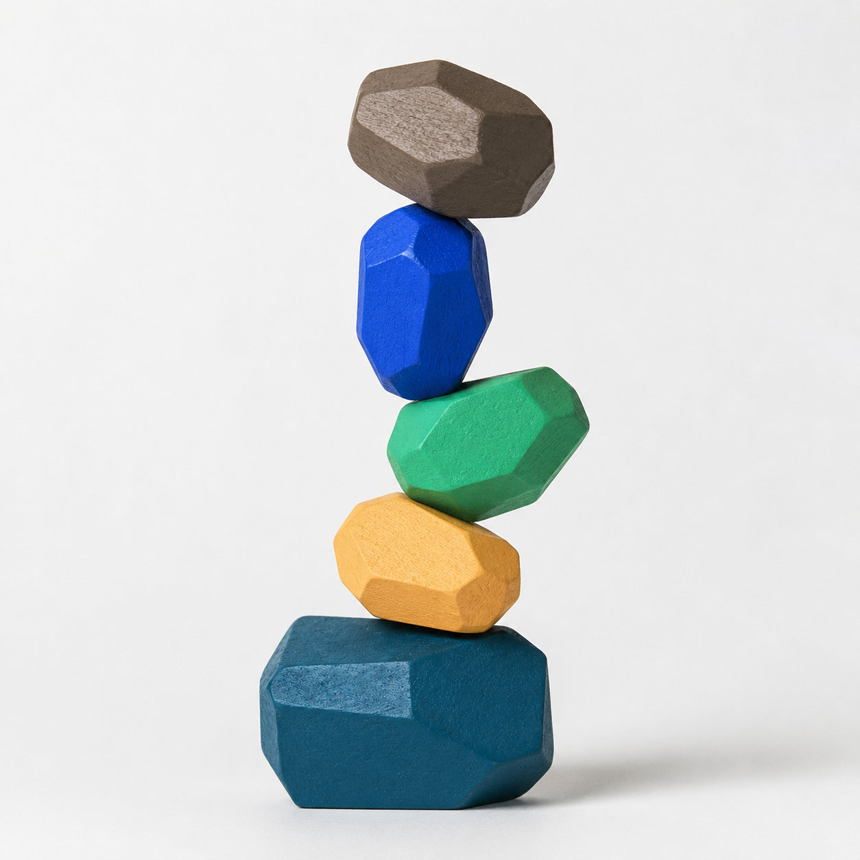 5 PCS Wooden Stone Stacking Blocks