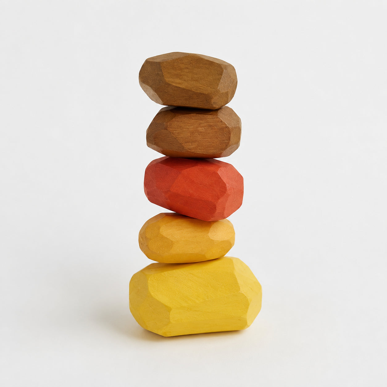 5 PCS Wooden Stone Stacking Blocks