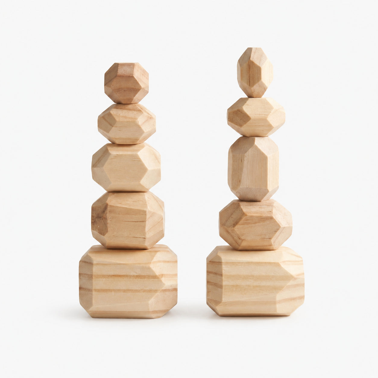 10 PCS Wooden Stone Stacking Blocks