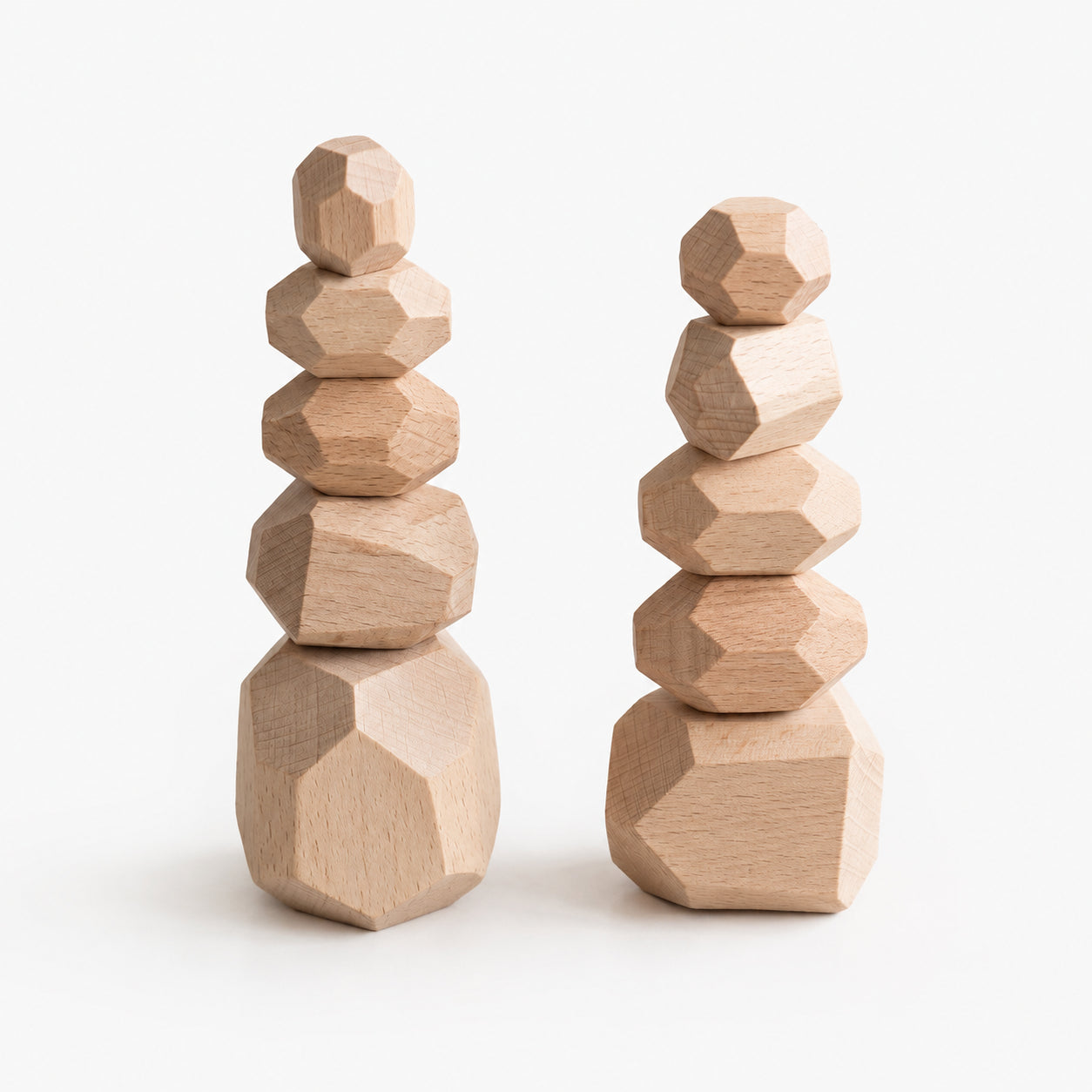 10 PCS Wooden Stone Stacking Blocks