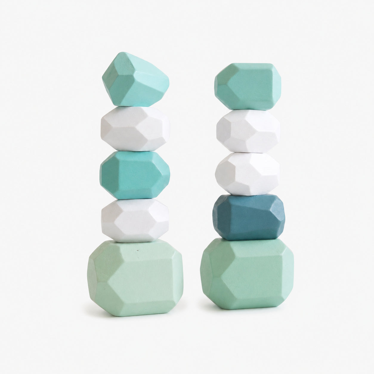 10 PCS Wooden Stone Stacking Blocks