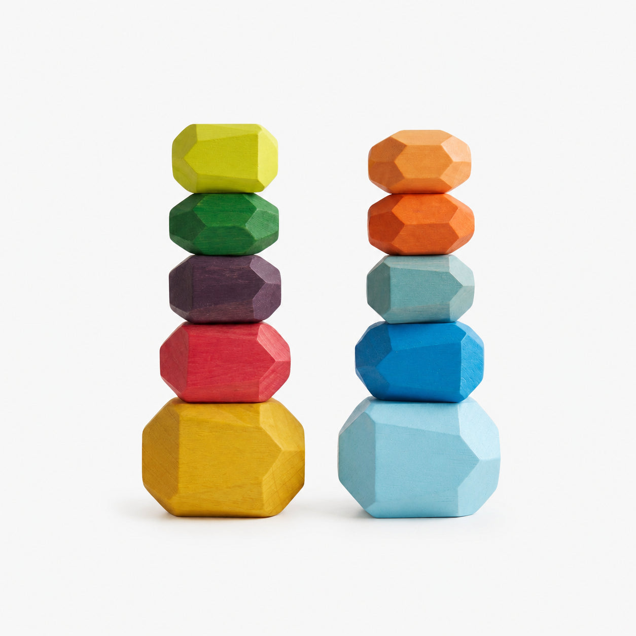 10 PCS Wooden Stone Stacking Blocks