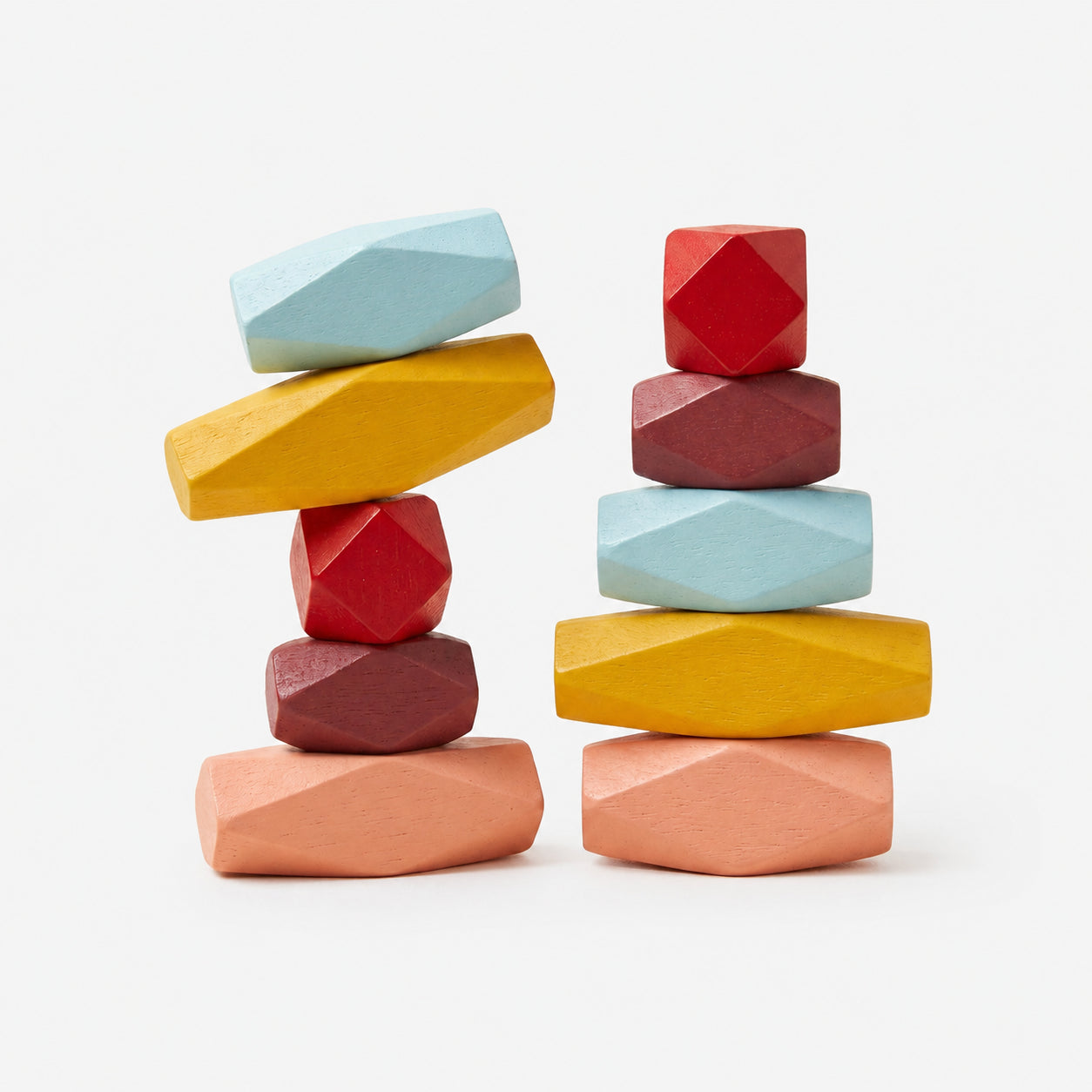 10 PCS Wooden Stone Stacking Blocks