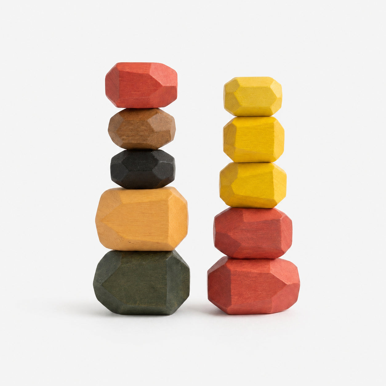 10 PCS Wooden Stone Stacking Blocks