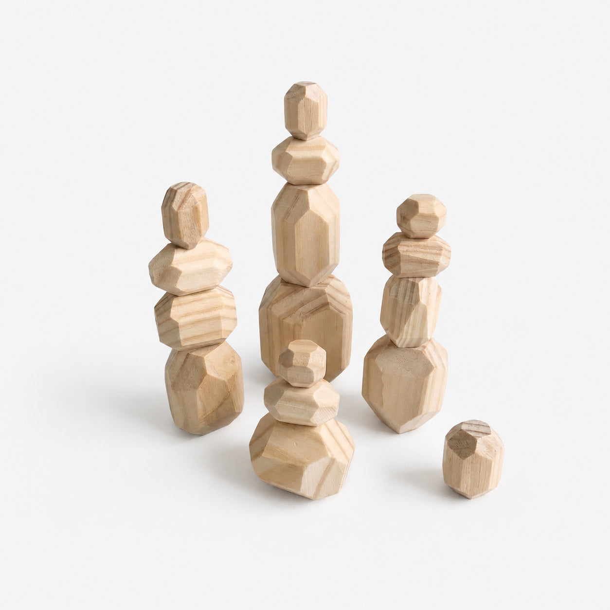 16 PCS Wooden Stone Stacking Blocks