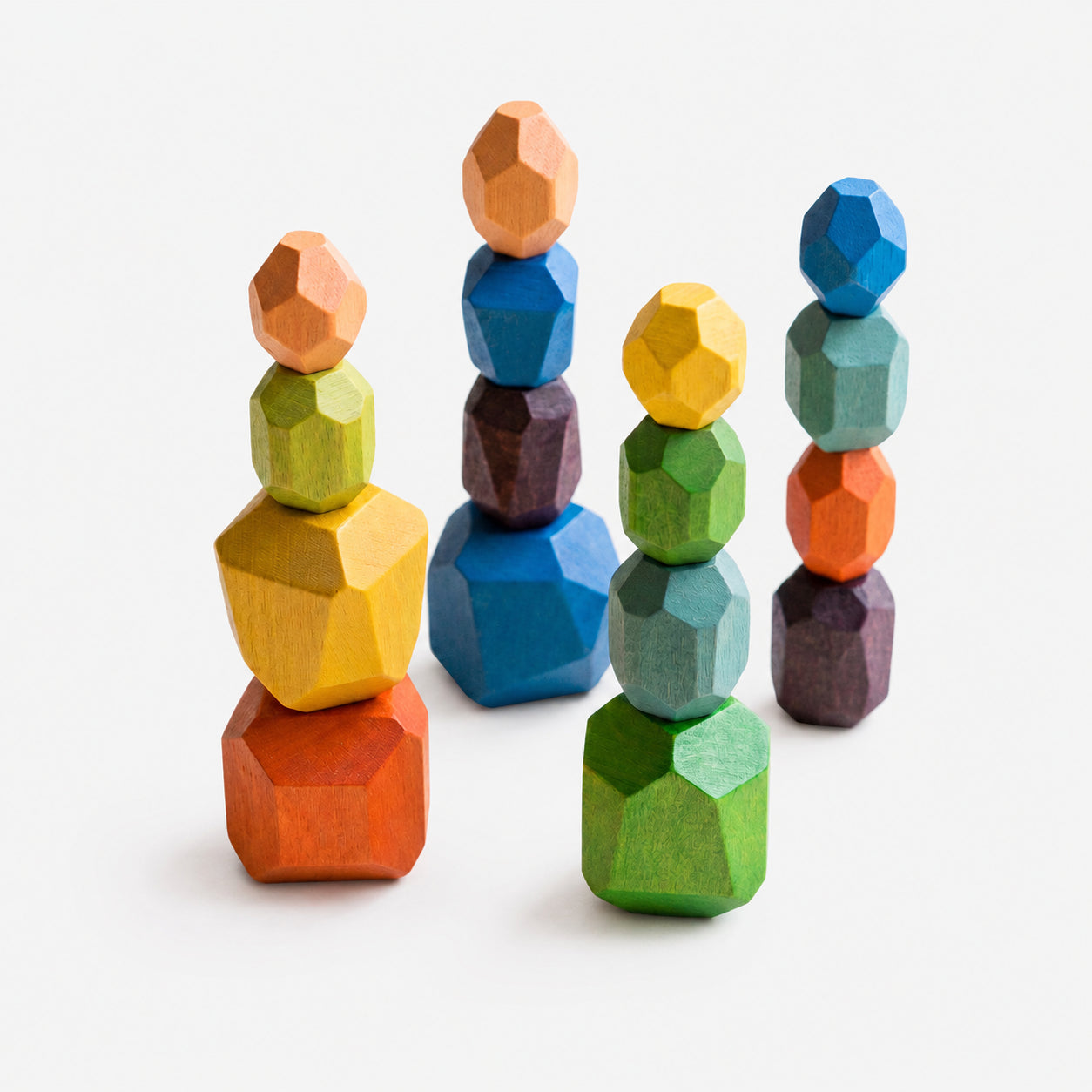 16 PCS Wooden Stone Stacking Blocks