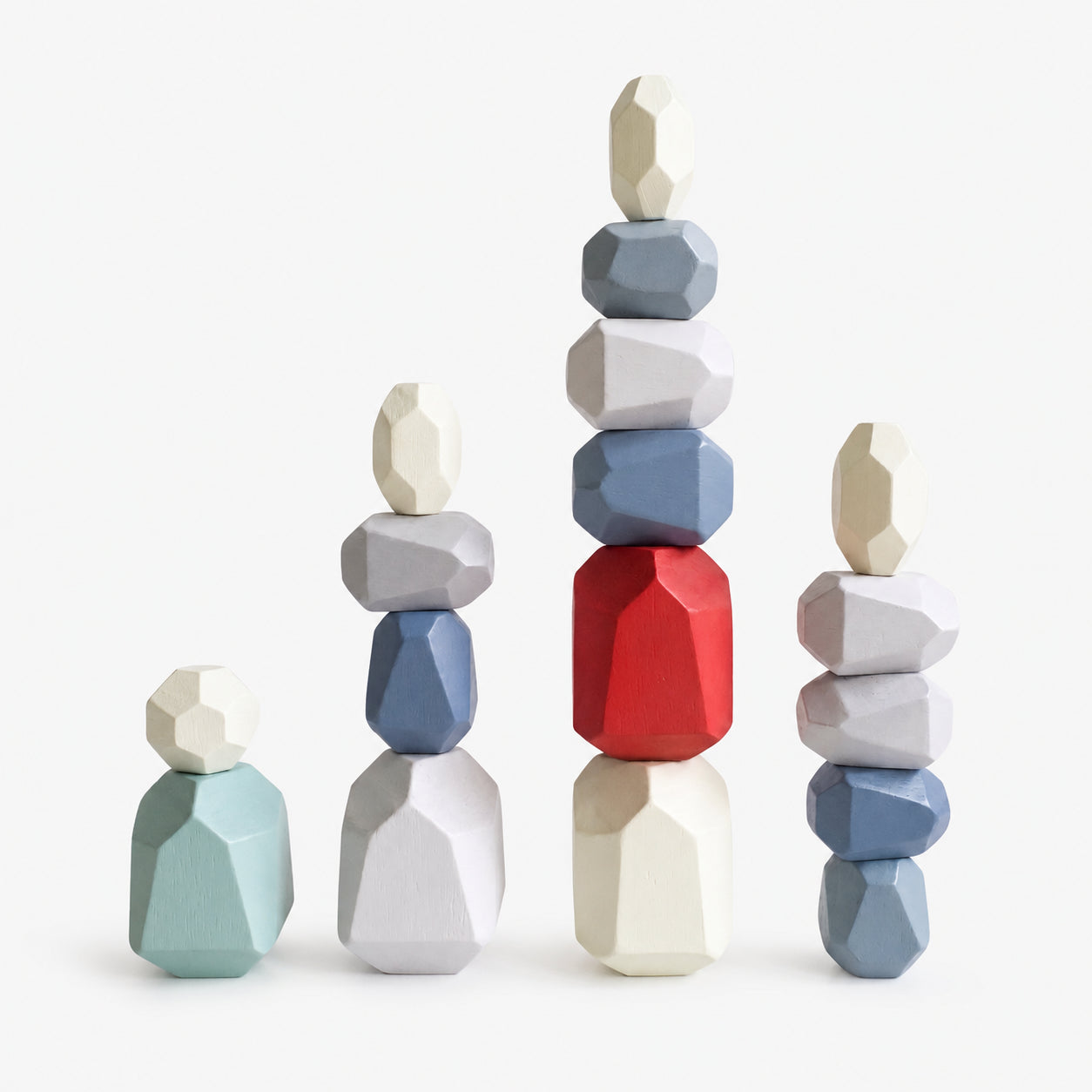16 PCS Wooden Stone Stacking Blocks