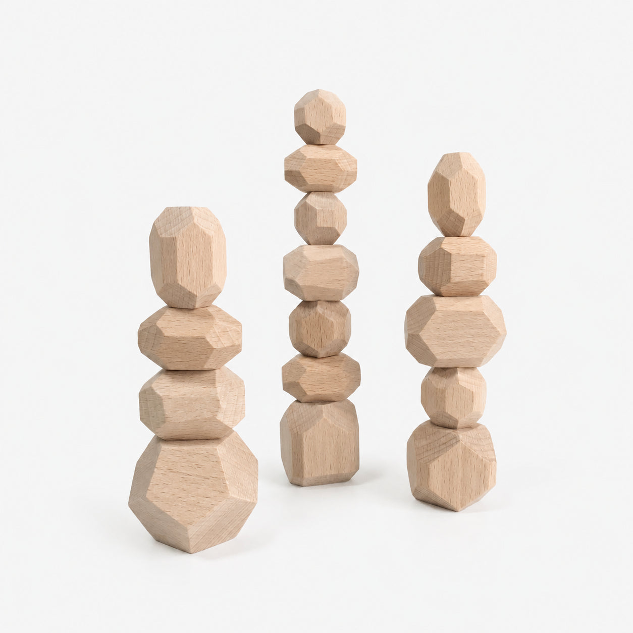 16 PCS Wooden Stone Stacking Blocks