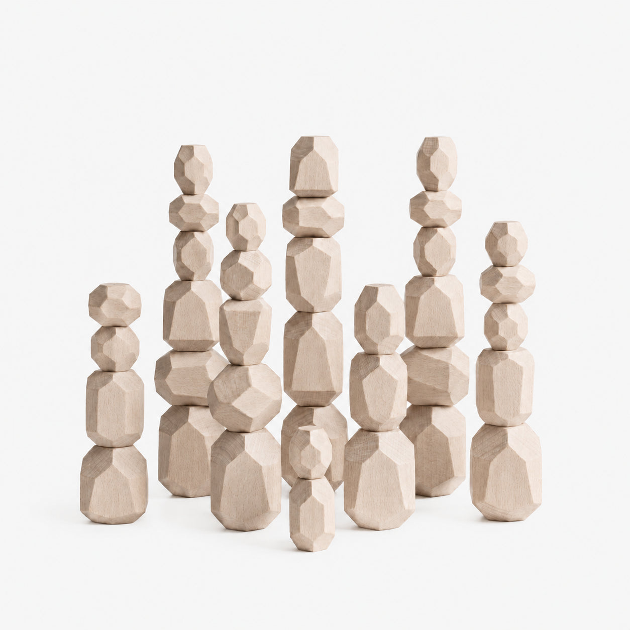 36 PCS Wooden Stone Stacking Blocks