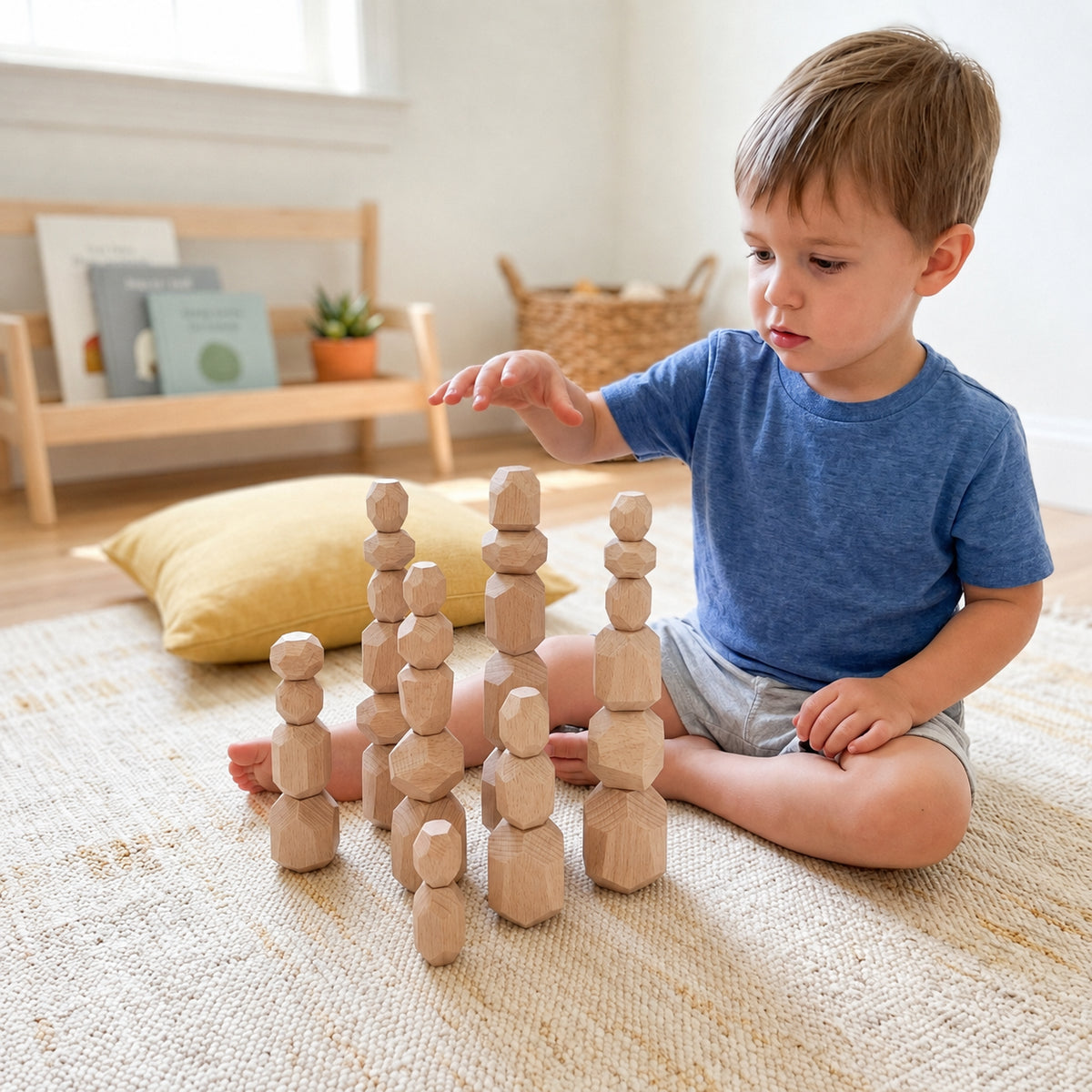 Wooden Stone Stacking Blocks