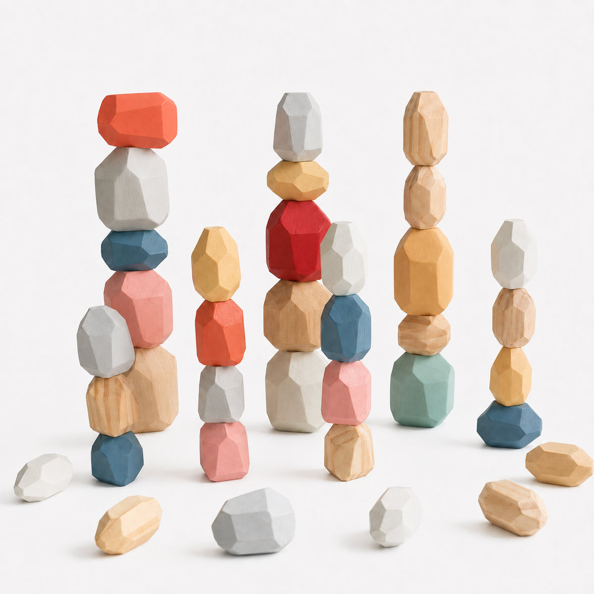 Wooden Stone Stacking Blocks