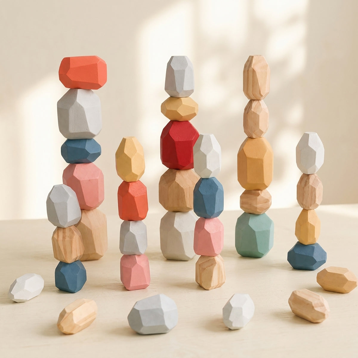 Wooden Stone Stacking Blocks