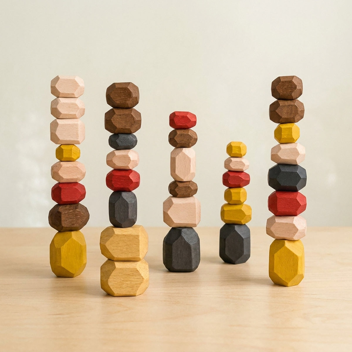 Wooden Stone Stacking Blocks