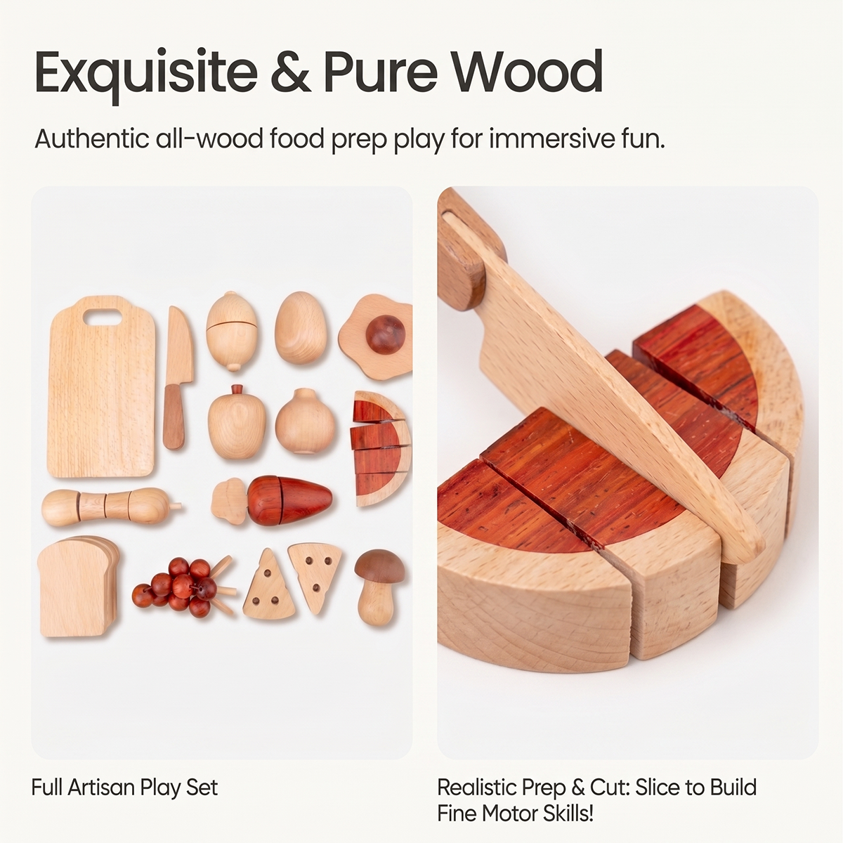 30-Piece Wooden Cutting Set