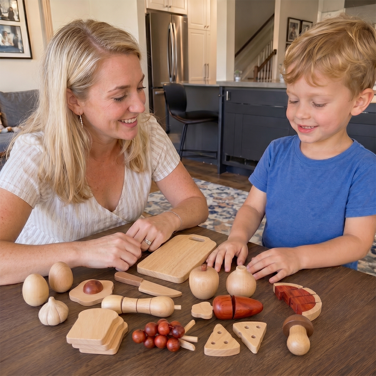 30-Piece Wooden Cutting Set
