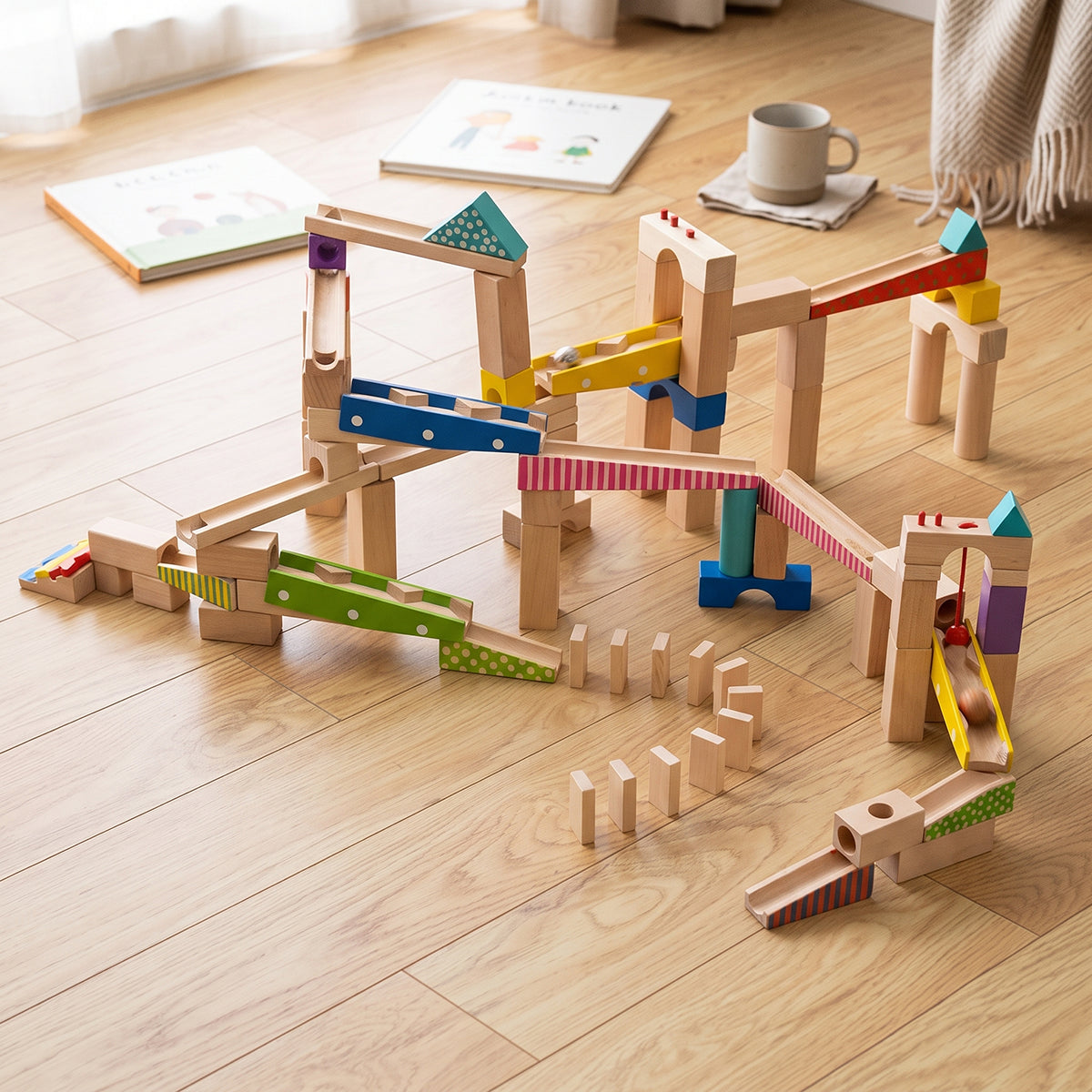 Wooden Marble Run Set