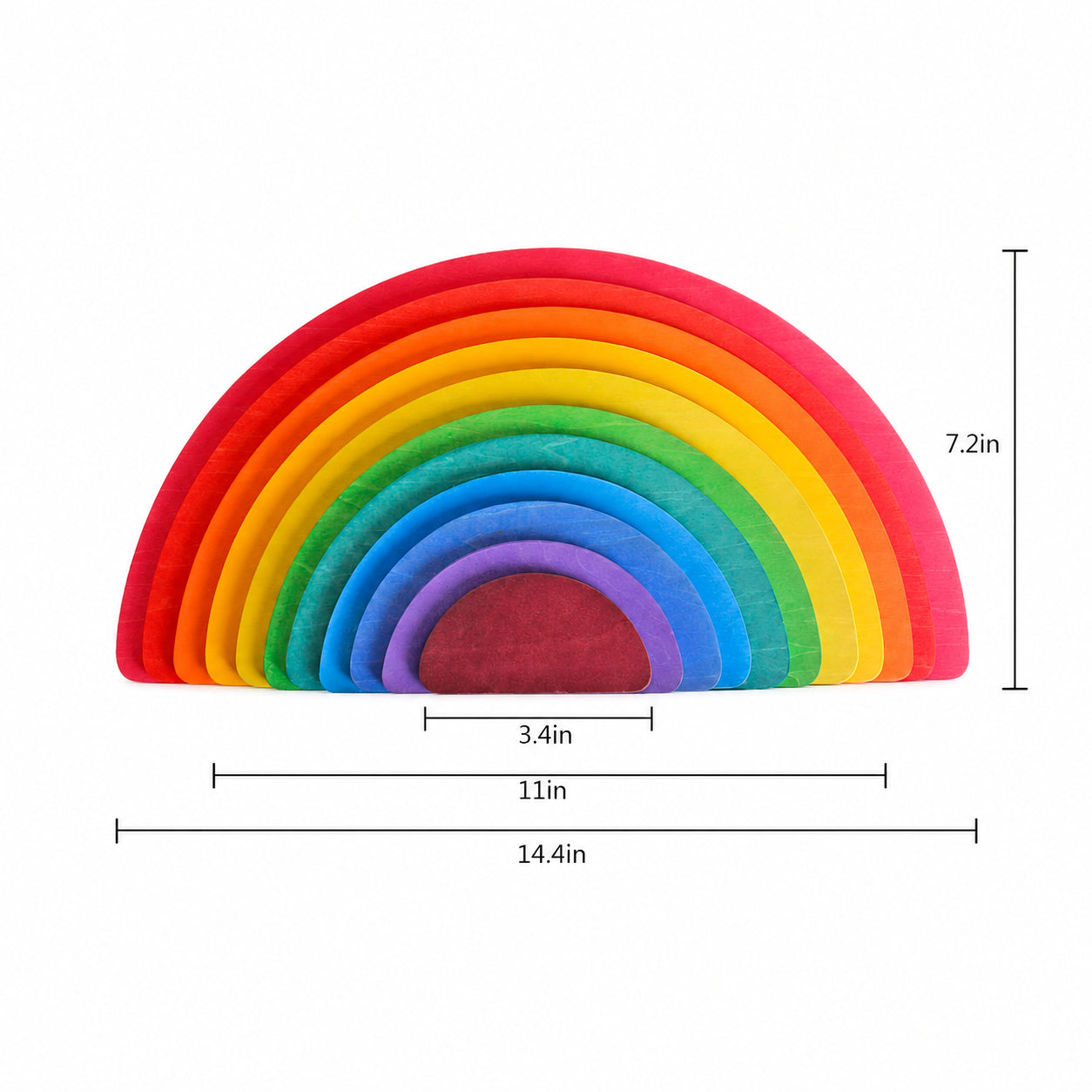 Wooden Rainbow Semicircle Stacker