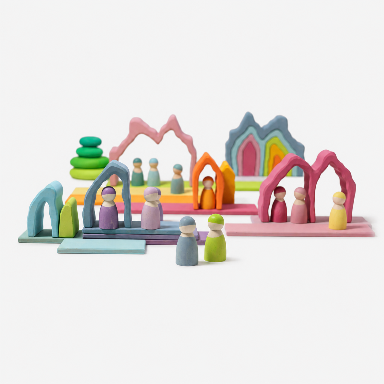 7-Piece Basswood Coral Stacking Toy