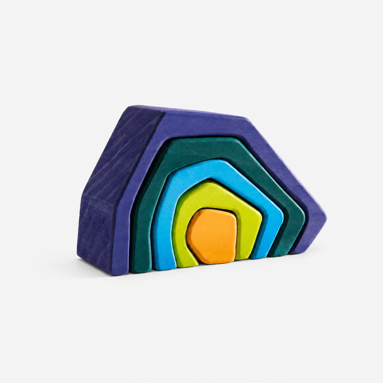5PCS Wooden Stone Cave Stacking Toy