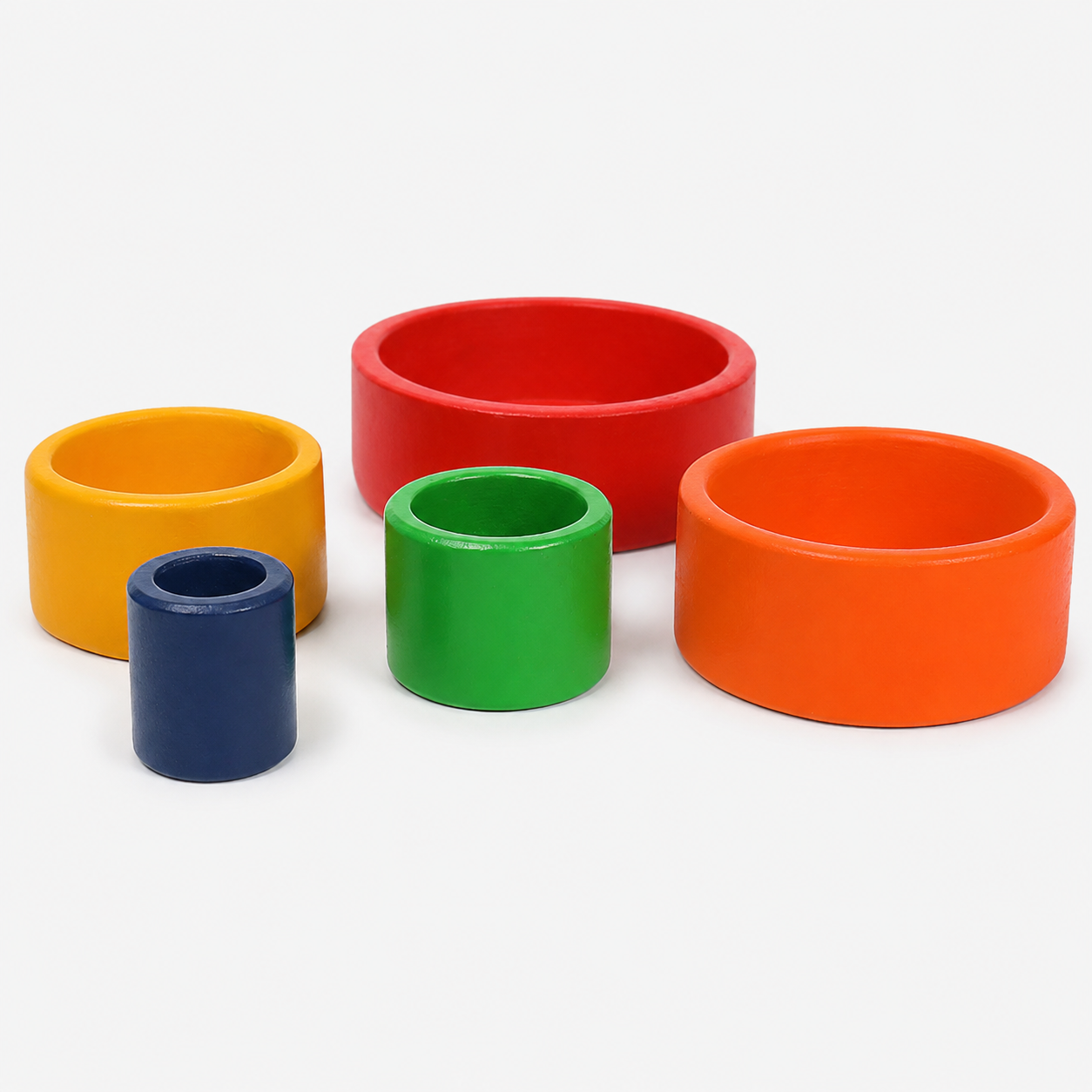 5-Piece Montessori Wooden Nesting & Stacking Bowls