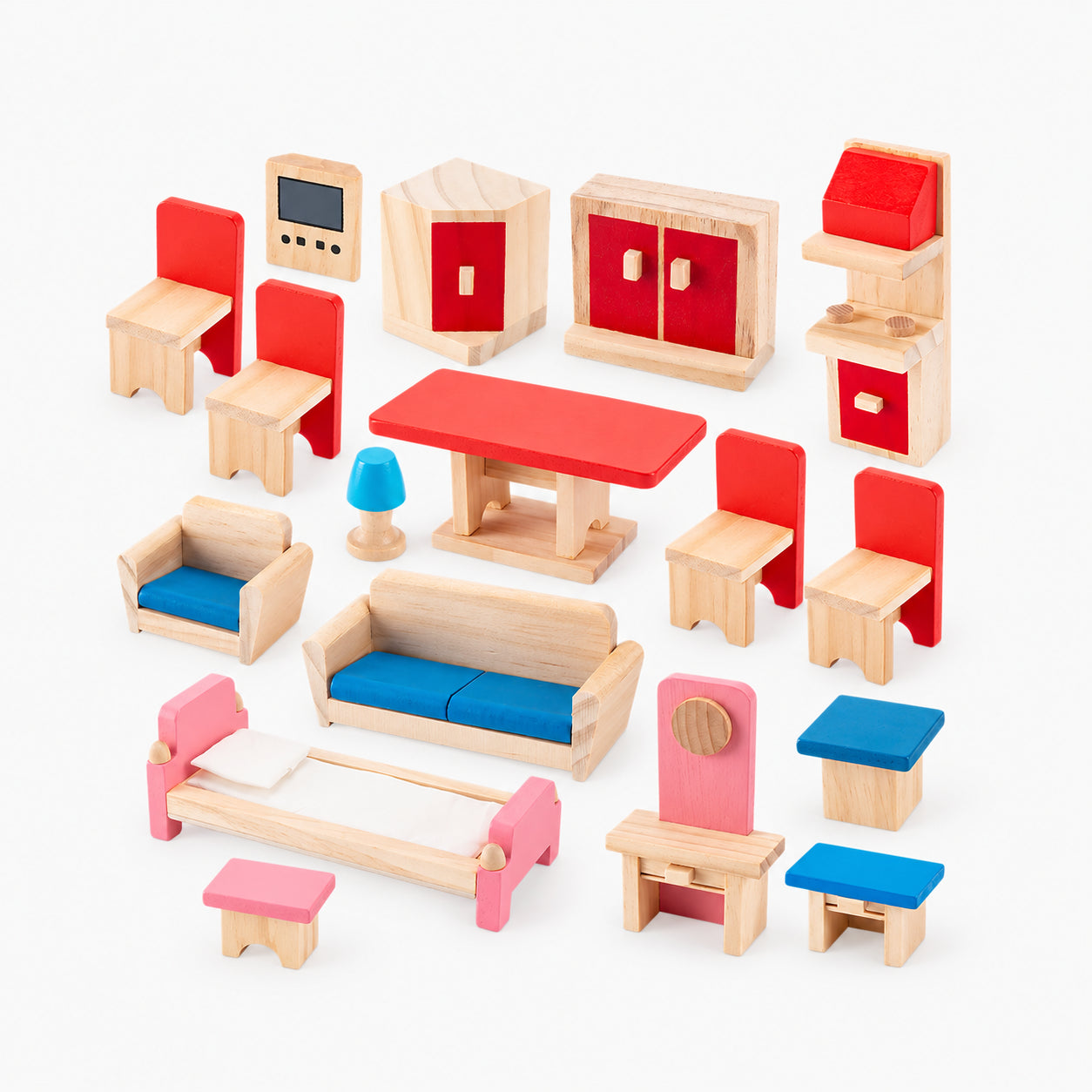 22-Piece Mini Dollhouse Furniture Set