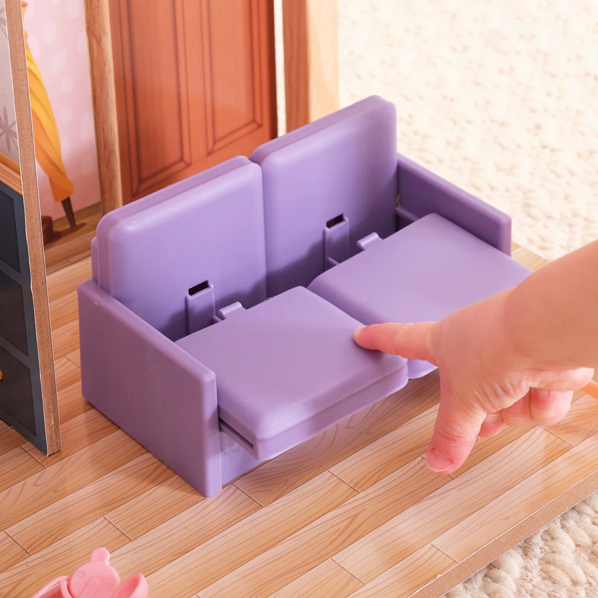 Wooden Dollhouse with Rooftop Deck