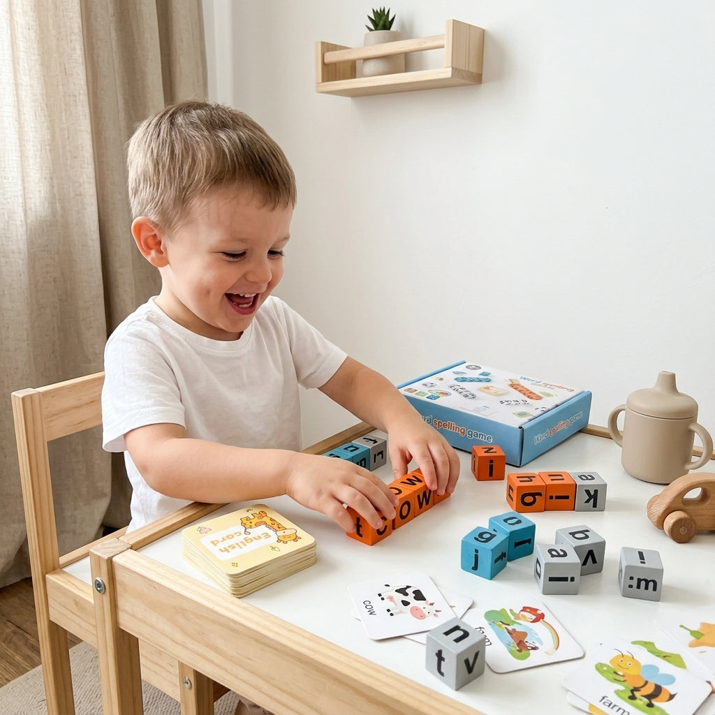 Wooden Montessori Alphabet Blocks Learning Set for Kids