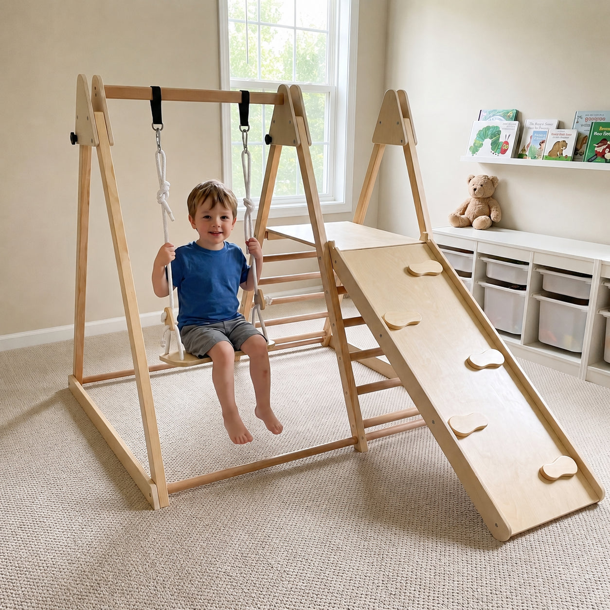 Montessori Wooden Indoor Jungle Gym