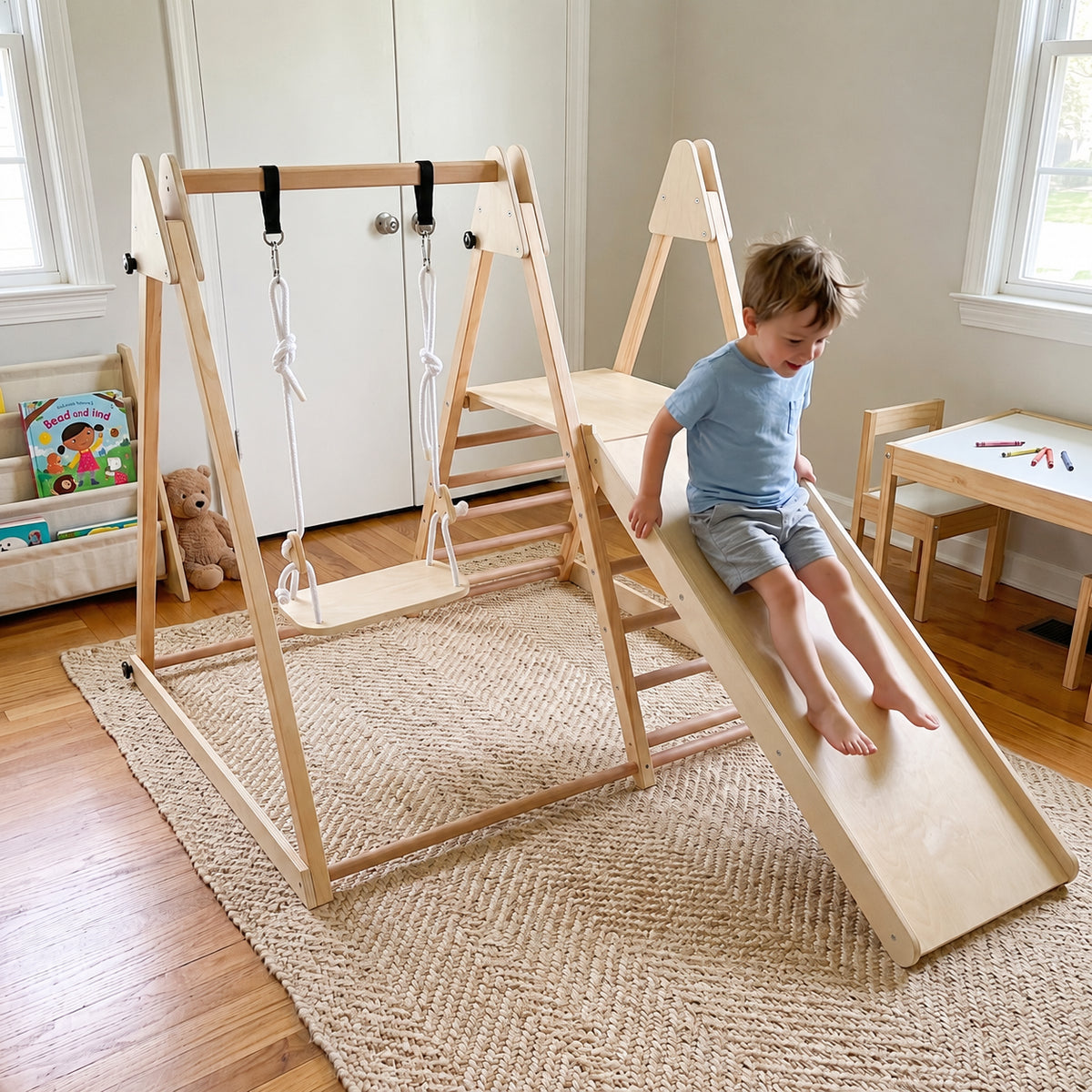 Montessori Wooden Indoor Jungle Gym