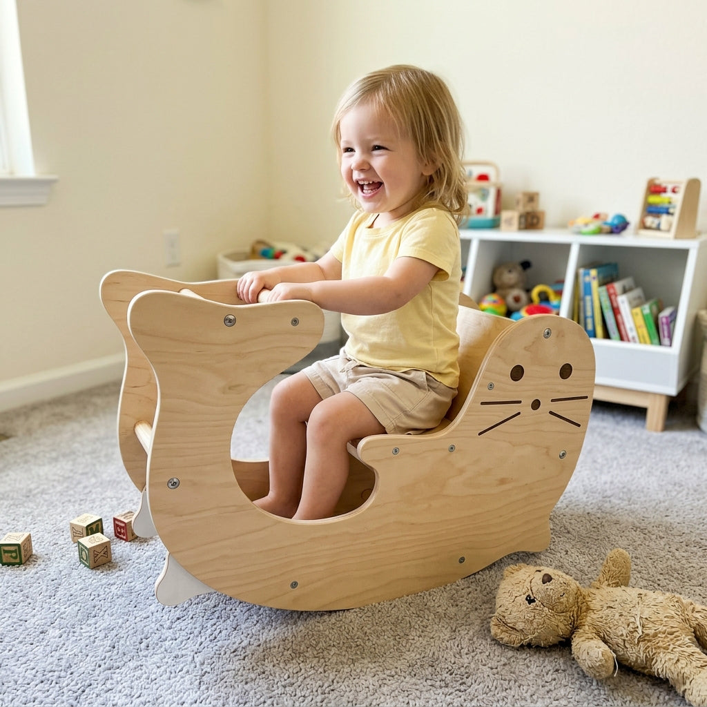 Toddler Indoor Climbing Playset with Reversible Slide & Rock Climb Ramp