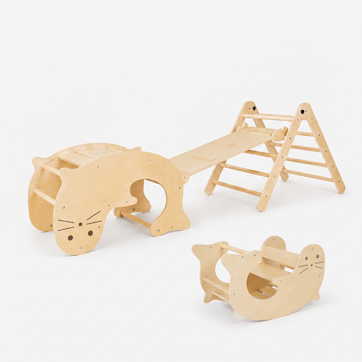 Toddler Indoor Climbing Playset with Reversible Slide & Rock Climb Ramp