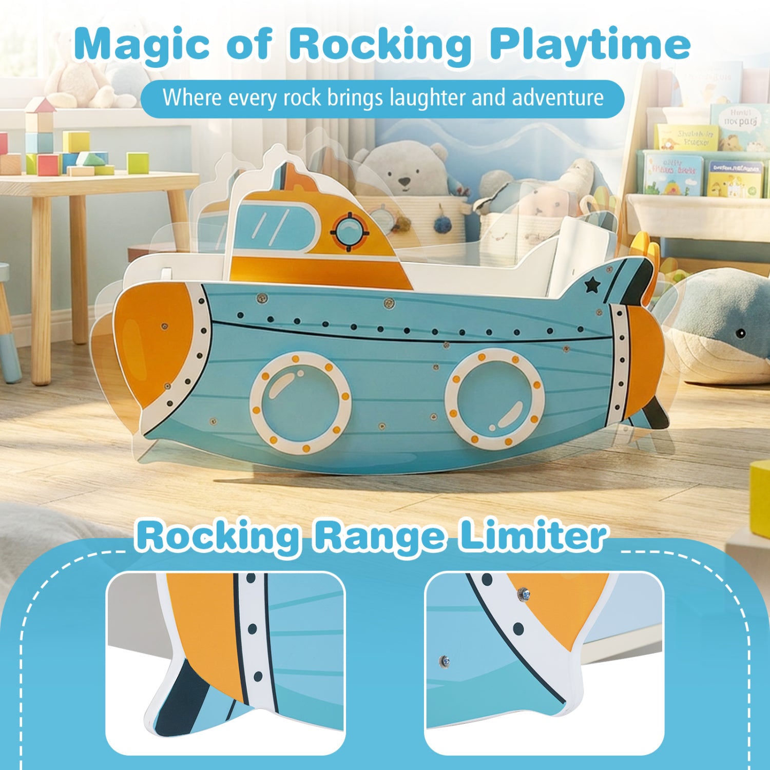 Submarine Wooden Climbing Arch & Rocker