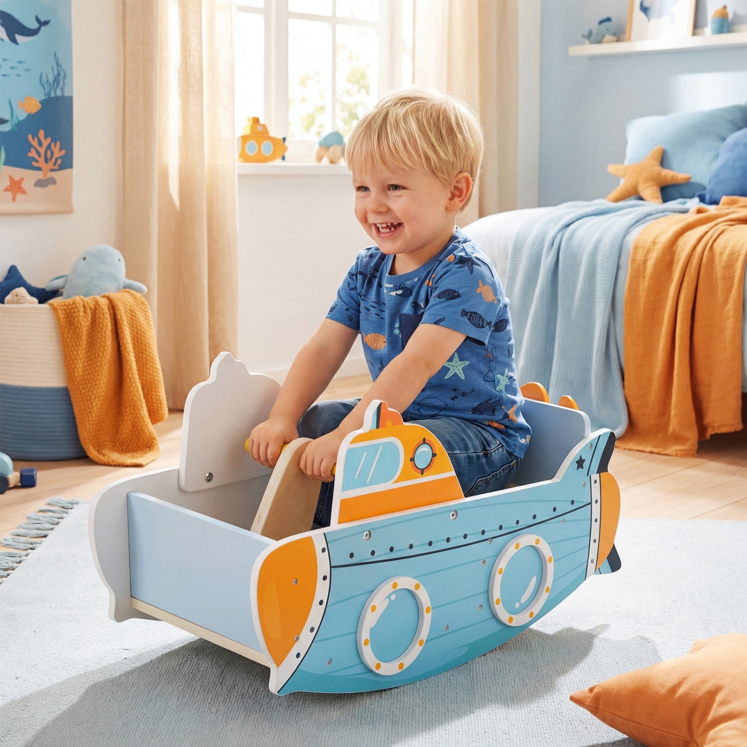 Submarine Wooden Climbing Arch & Rocker