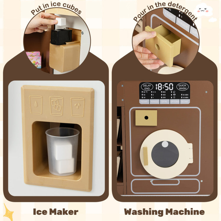 Corner L-Shaped Kids Kitchen Set with Lights & Sounds