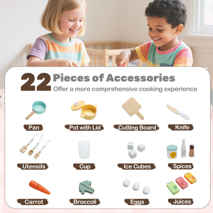 Corner L-Shaped Kids Kitchen Set with Lights & Sounds