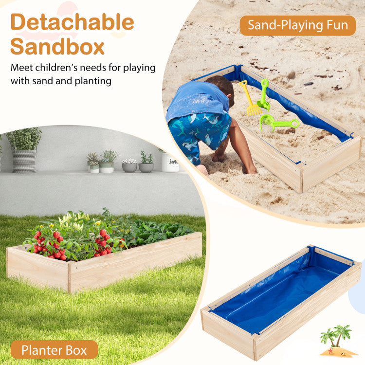 Outdoor Mud Kitchen with Detachable Sandbox