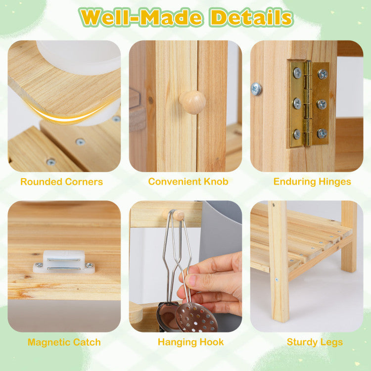 Wooden Botanical Discovery Mud Kitchen with Plant Observation Room
