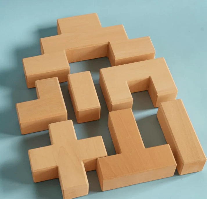 19-Piece Wooden Stairway Building Blocks