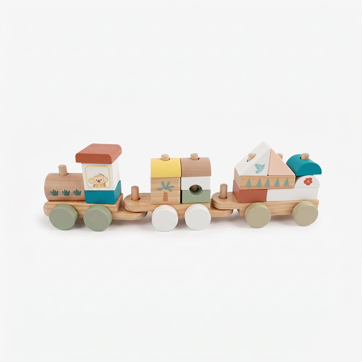 Wooden Train Blocks Set