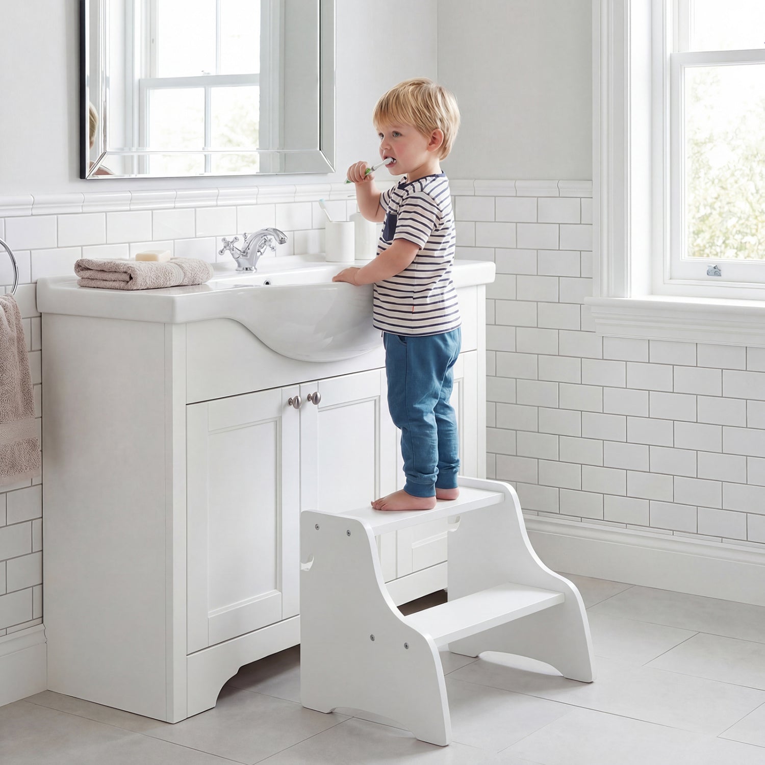 Foldable 2-Step Toddler Stool with Chalkboards