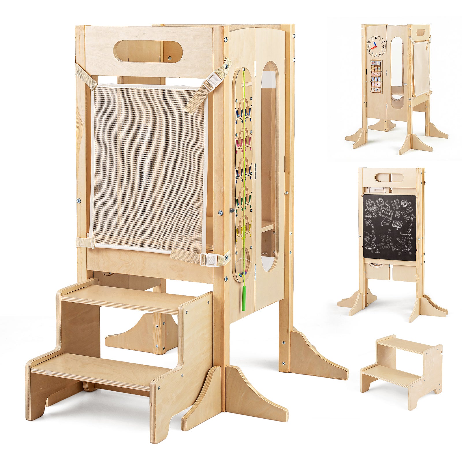 Foldable Toddler Tower with Safety Net