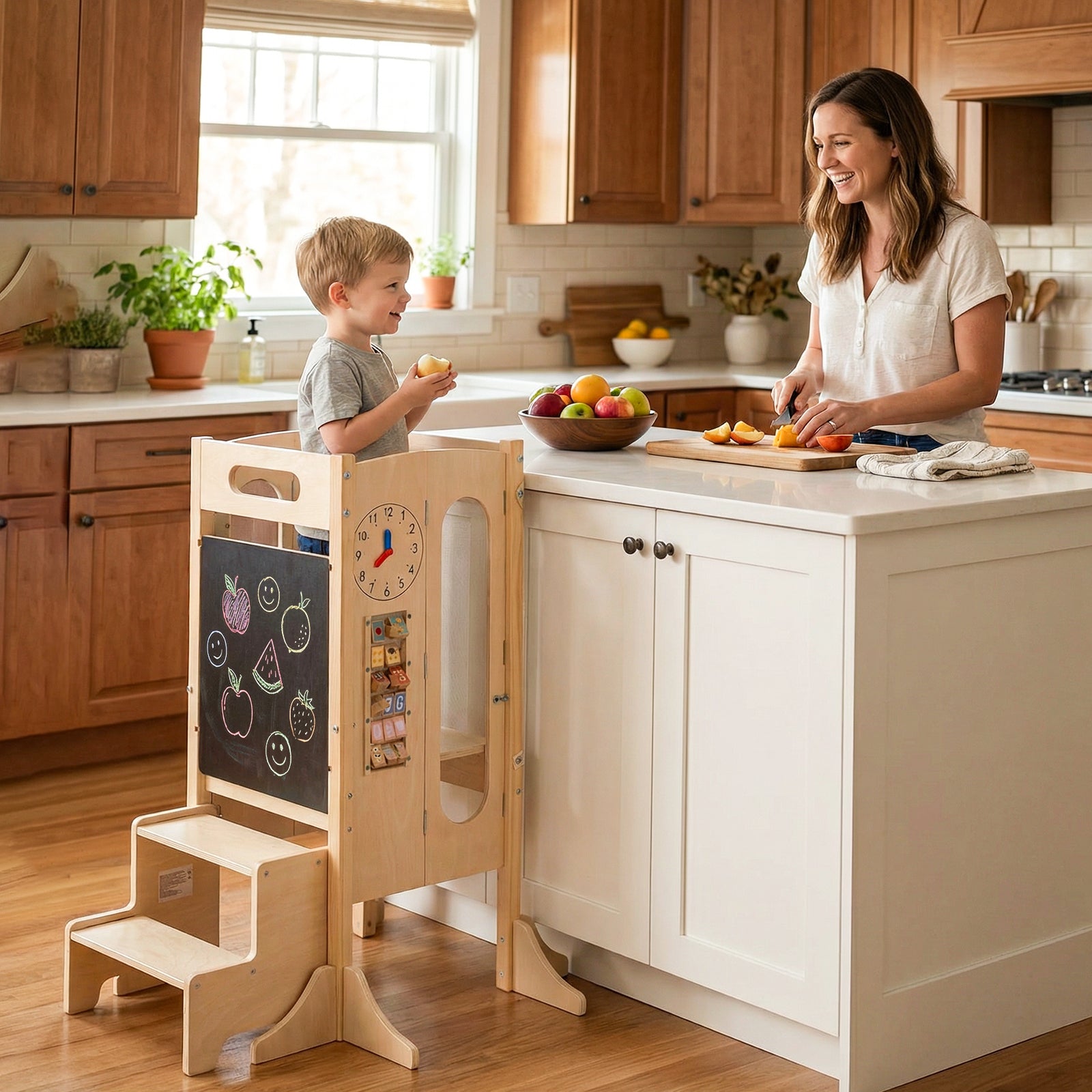 Foldable Toddler Tower with Safety Net