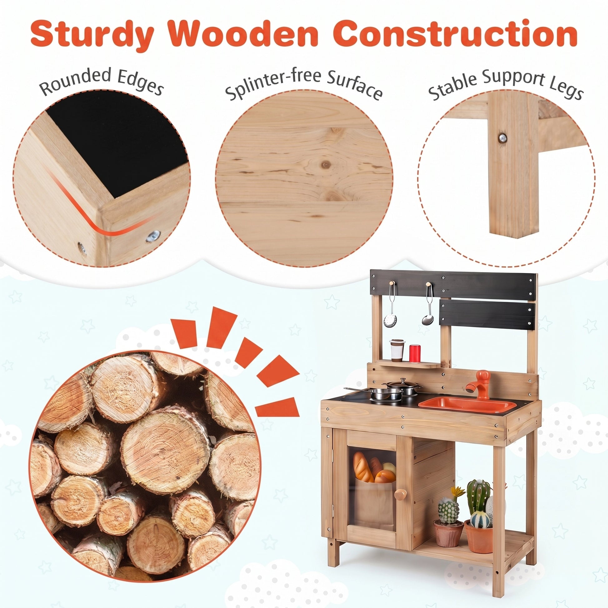Outdoor Wooden Mud Kitchen