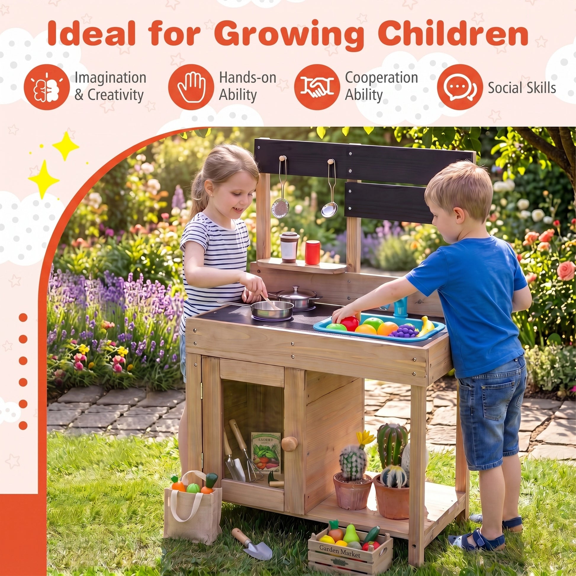 Outdoor Wooden Mud Kitchen