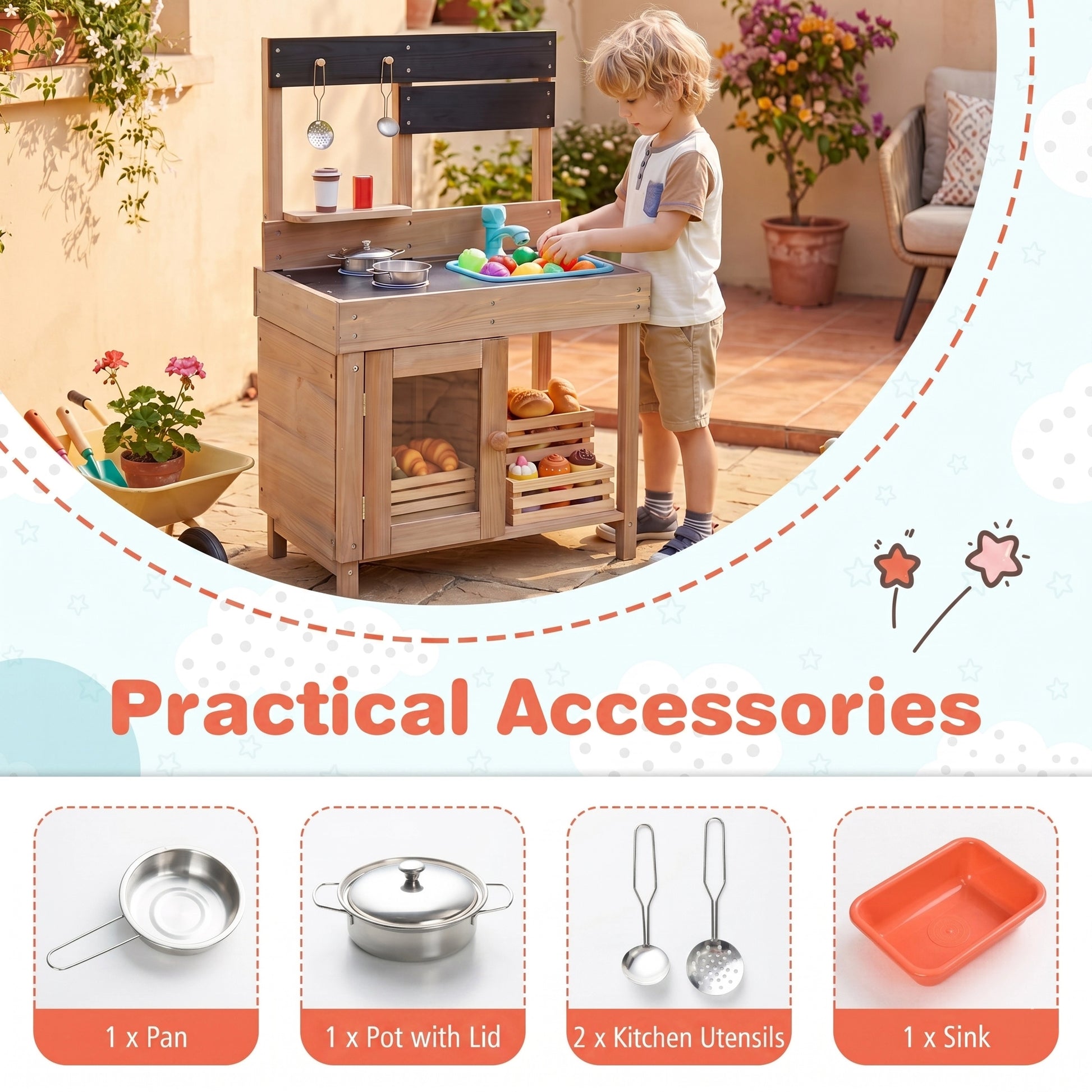 Outdoor Wooden Mud Kitchen