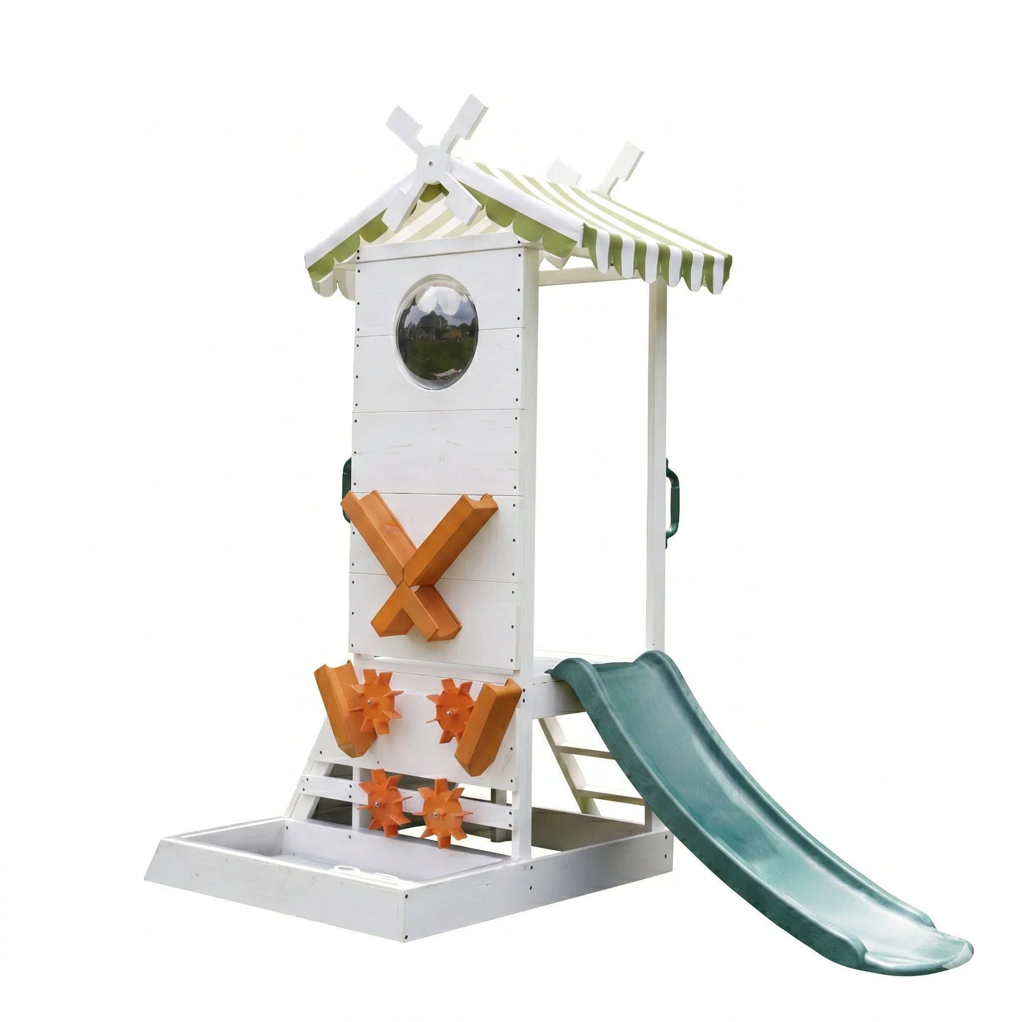 Toddler Outdoor Playset with Slide, Sprayer & Sensory Water Basin